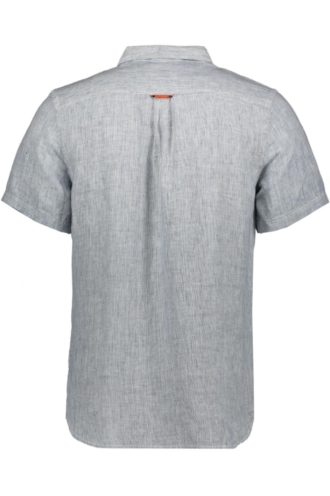 VACATION LINEN S S SHIRT M4010937A NAVY TICKING LINEN